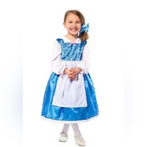 Little Adventures Beauty/Belle Day Dress with Hair Bow